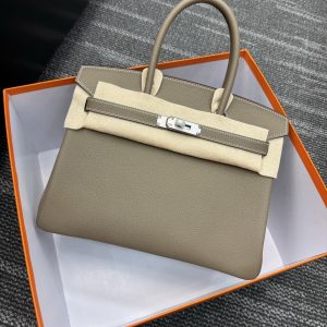 ✨BK30  Togo leather platinum 30cm  Hand-sewn wax thread, all-steel hardware, goat leather lining