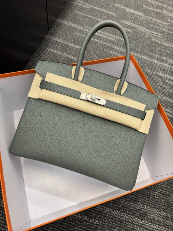 ✨BK30  Togo leather platinum 30cm  Hand-sewn wax thread, all-steel hardware, goat leather lining - Image 5