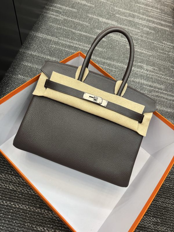 ✨BK30  Togo leather platinum 30cm  Hand-sewn wax thread, all-steel hardware, goat leather lining - Image 6