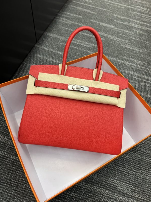 ✨BK30  Togo leather platinum 30cm  Hand-sewn wax thread, all-steel hardware, goat leather lining