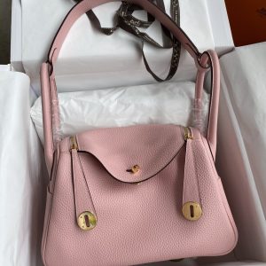 Lindy 26cm imported TC leather 3Q powder gold buckle wax line