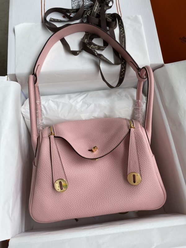 Lindy 26cm imported TC leather 3Q powder gold buckle wax line