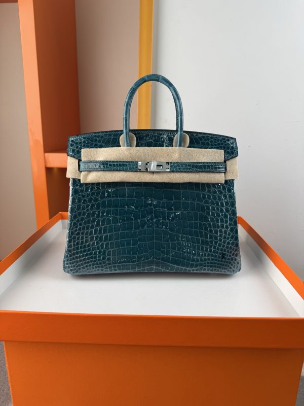 Kelly II 19cm   Original American alligator leather, hand-nailed, hardware, emeralds, hand-sewn beeswax thread [color] - Image 10
