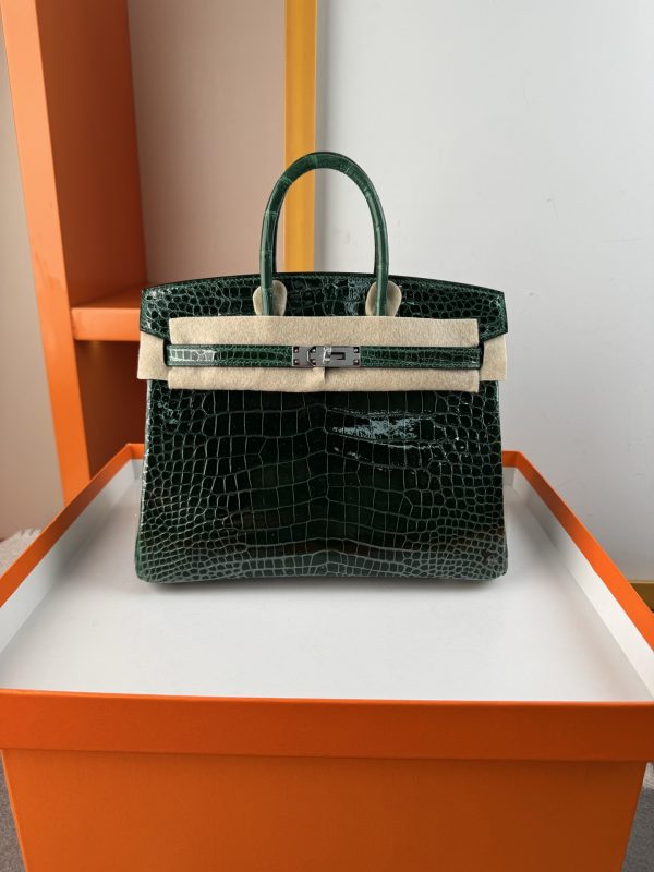 Kelly II 19cm   Original American alligator leather, hand-nailed, hardware, emeralds, hand-sewn beeswax thread [color] - Image 9