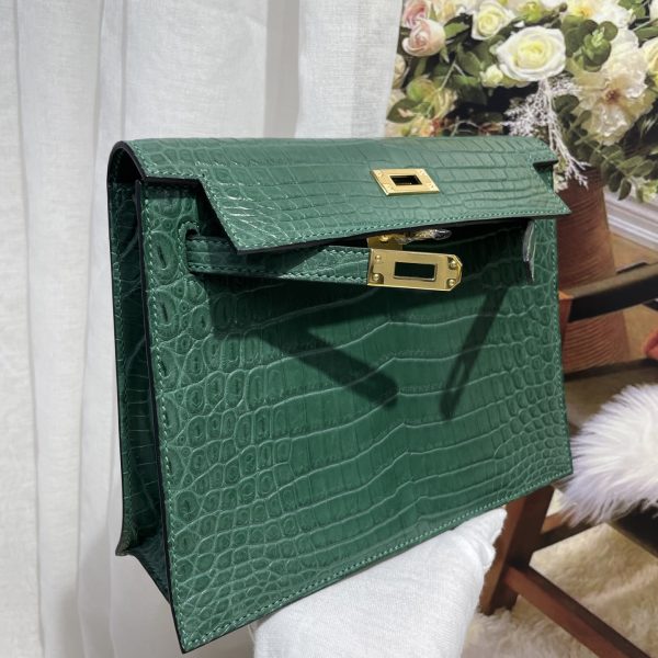 Imported Nile crocodile matte belly Kelly Danse dance bag size; 22X17X7💕 - Image 7