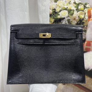 Kelly Danse dance bag imported original lizard leather, wax thread sewing, spot real shot size; 22X17X7💕