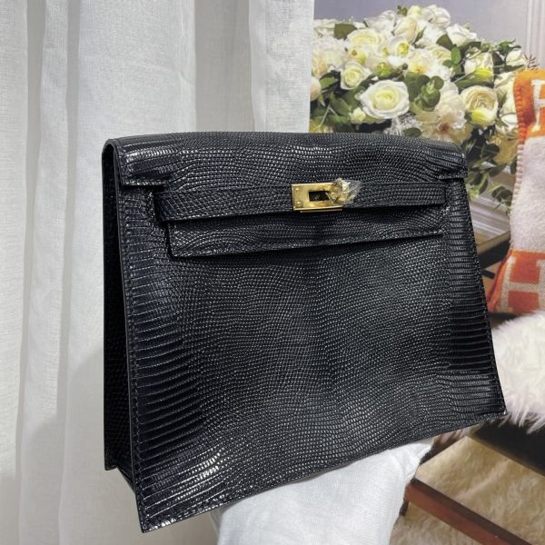 Kelly Danse dance bag imported original lizard leather, wax thread sewing, spot real shot size; 22X17X7💕 - Image 2