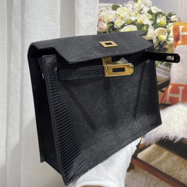 Kelly Danse dance bag imported original lizard leather, wax thread sewing, spot real shot size; 22X17X7💕 - Image 6