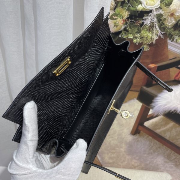 Kelly Danse dance bag imported original lizard leather, wax thread sewing, spot real shot size; 22X17X7💕 - Image 7