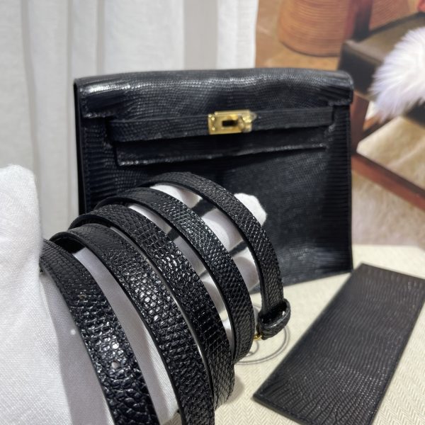 Kelly Danse dance bag imported original lizard leather, wax thread sewing, spot real shot size; 22X17X7💕 - Image 8