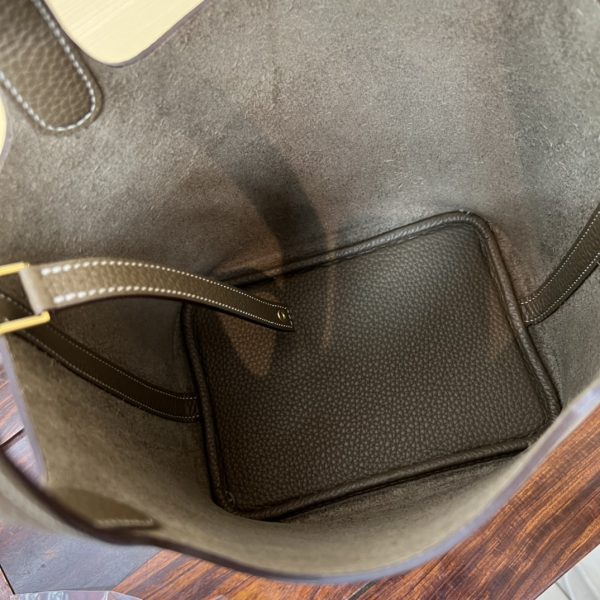Spot color✨Vegetable basket elephant gray Tc leather vegetable basket 18cm hand sewn wax thread🧵 - Image 5