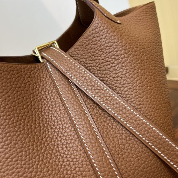 In stock✨Vegetable basket Toffee gold  Tc leather vegetable basket 18cm hand-sewn wax thread🧵 - Image 4