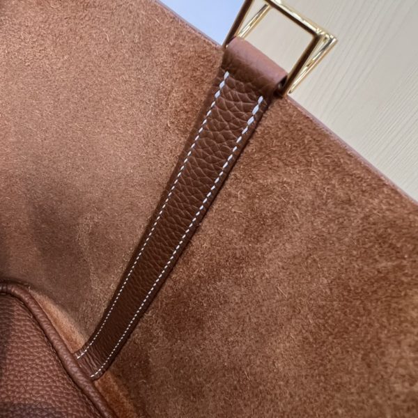 In stock✨Vegetable basket Toffee gold  Tc leather vegetable basket 18cm hand-sewn wax thread🧵 - Image 7