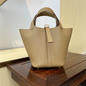 In stock✨Vegetable basket biscuit color  Tc leather vegetable basket 18cm hand-sewn wax thread🧵