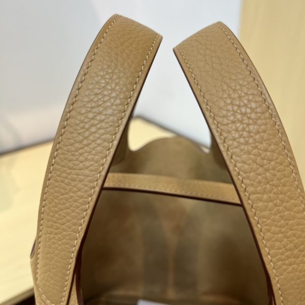 In stock✨Vegetable basket biscuit color  Tc leather vegetable basket 18cm hand-sewn wax thread🧵 - Image 5