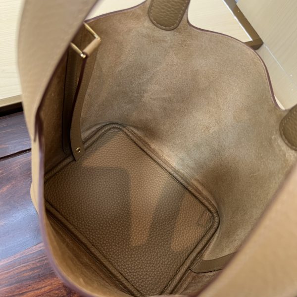 In stock✨Vegetable basket biscuit color  Tc leather vegetable basket 18cm hand-sewn wax thread🧵 - Image 8