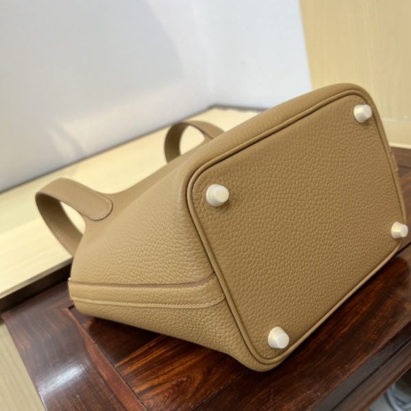In stock✨Vegetable basket biscuit color  Tc leather vegetable basket 18cm hand-sewn wax thread🧵 - Image 9