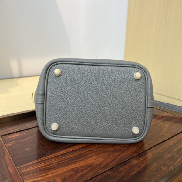 Spot color✨Vegetable basket cumulonimbus gray  Tc leather vegetable basket 18cm hand-sewn wax thread🧵 - Image 7