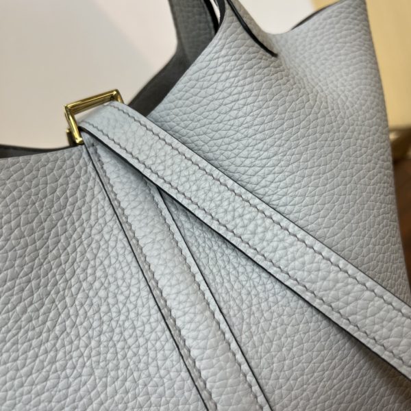 In stock✨Vegetable basket Holy Grail blue  Tc leather vegetable basket 18cm hand-sewn wax thread🧵 - Image 10