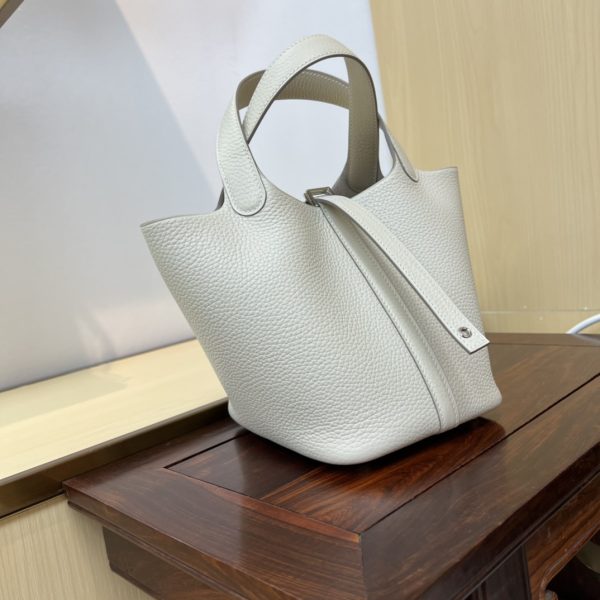 In stock✨Vegetable basket Milkshake white  Tc leather vegetable basket 18cm hand-sewn wax thread🧵 - Image 2
