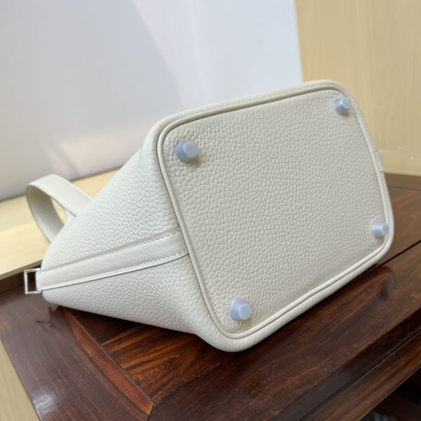 In stock✨Vegetable basket Milkshake white  Tc leather vegetable basket 18cm hand-sewn wax thread🧵 - Image 7