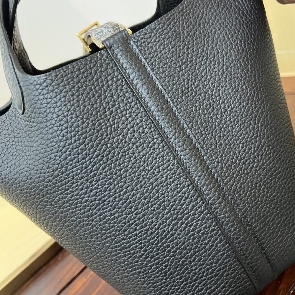 In stock✨Vegetable basket black gold  Tc leather vegetable basket 18cm hand-sewn wax thread🧵 - Image 2