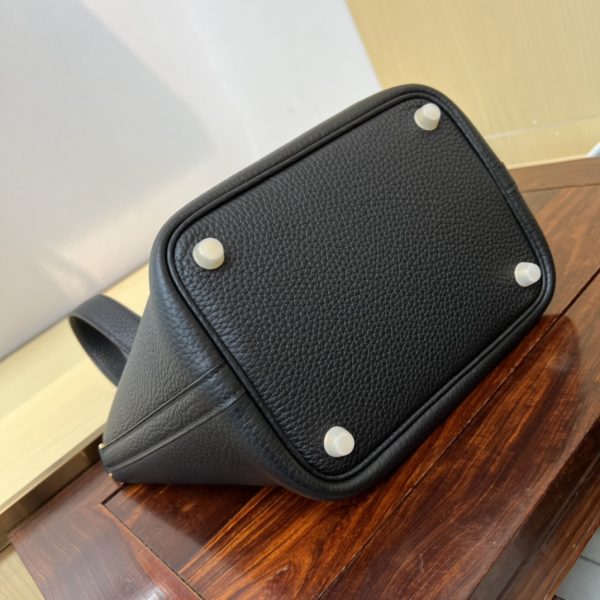 In stock✨Vegetable basket black gold  Tc leather vegetable basket 18cm hand-sewn wax thread🧵 - Image 5
