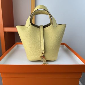 In stock✨Vegetable basket small chicken yellow  Tc leather vegetable basket 18cm hand-sewn wax thread🧵