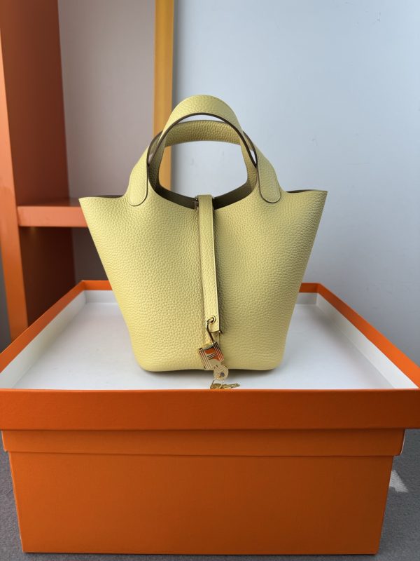 In stock✨Vegetable basket small chicken yellow  Tc leather vegetable basket 18cm hand-sewn wax thread🧵
