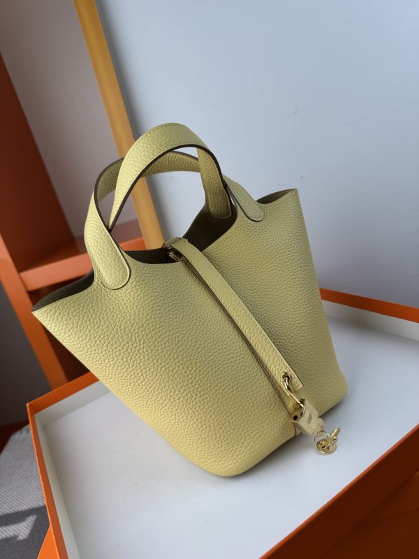 In stock✨Vegetable basket small chicken yellow  Tc leather vegetable basket 18cm hand-sewn wax thread🧵 - Image 10