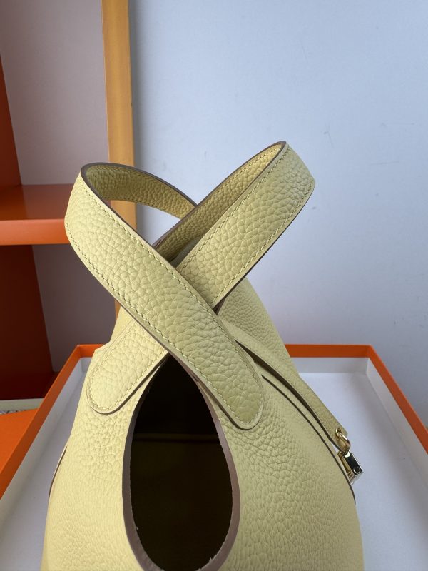In stock✨Vegetable basket small chicken yellow  Tc leather vegetable basket 18cm hand-sewn wax thread🧵 - Image 3