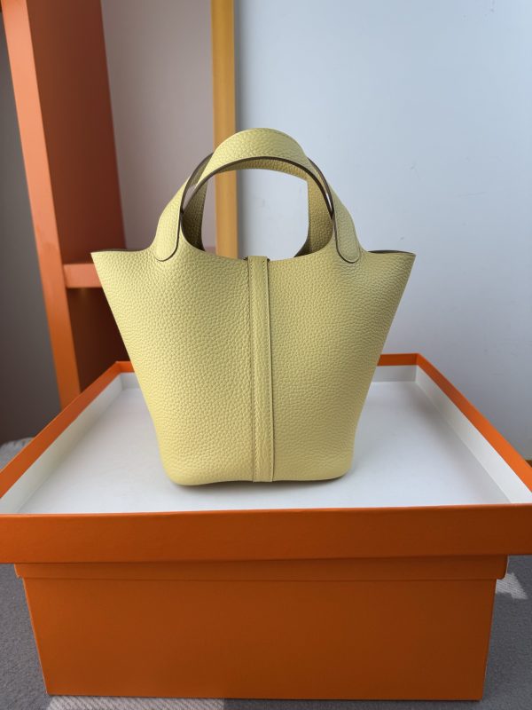 In stock✨Vegetable basket small chicken yellow  Tc leather vegetable basket 18cm hand-sewn wax thread🧵 - Image 4