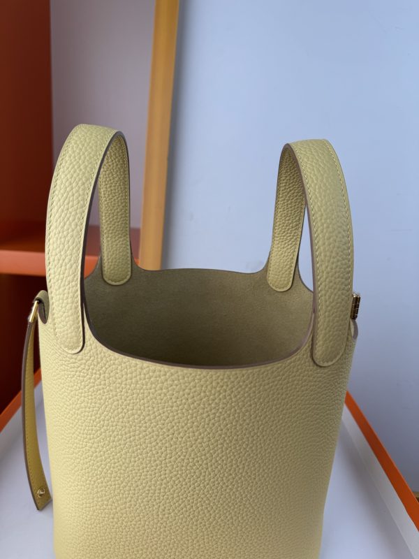 In stock✨Vegetable basket small chicken yellow  Tc leather vegetable basket 18cm hand-sewn wax thread🧵 - Image 5