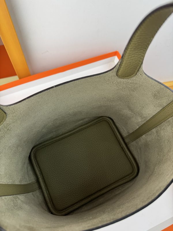 In stock✨Vegetable basket Sage  Tc leather vegetable basket 18cm hand-sewn wax thread🧵 - Image 5