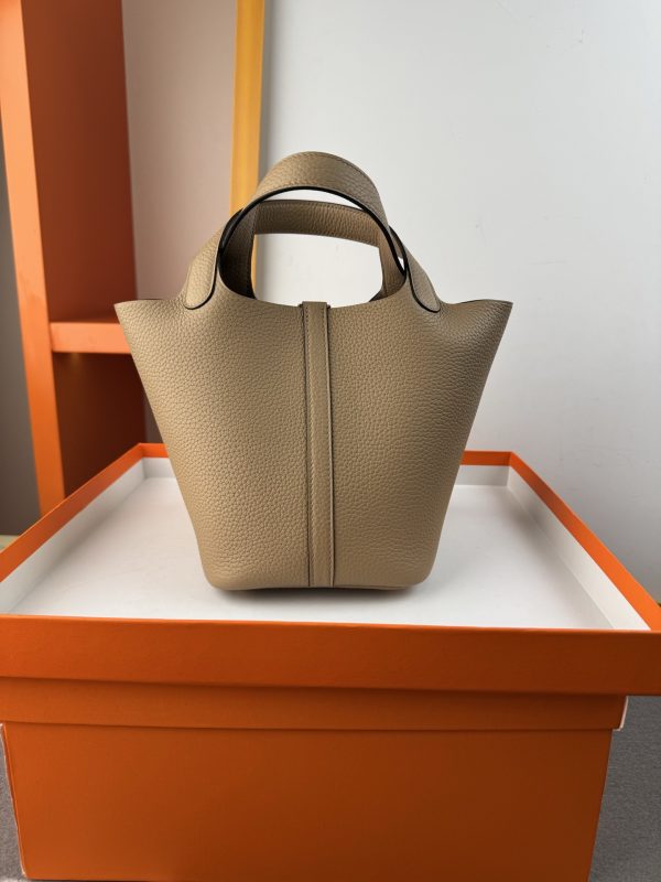 In stock✨Vegetable basket windbreaker gray  Tc leather vegetable basket 18cm hand-sewn wax thread🧵 - Image 2