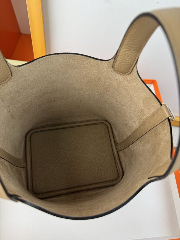 In stock✨Vegetable basket windbreaker gray  Tc leather vegetable basket 18cm hand-sewn wax thread🧵 - Image 5