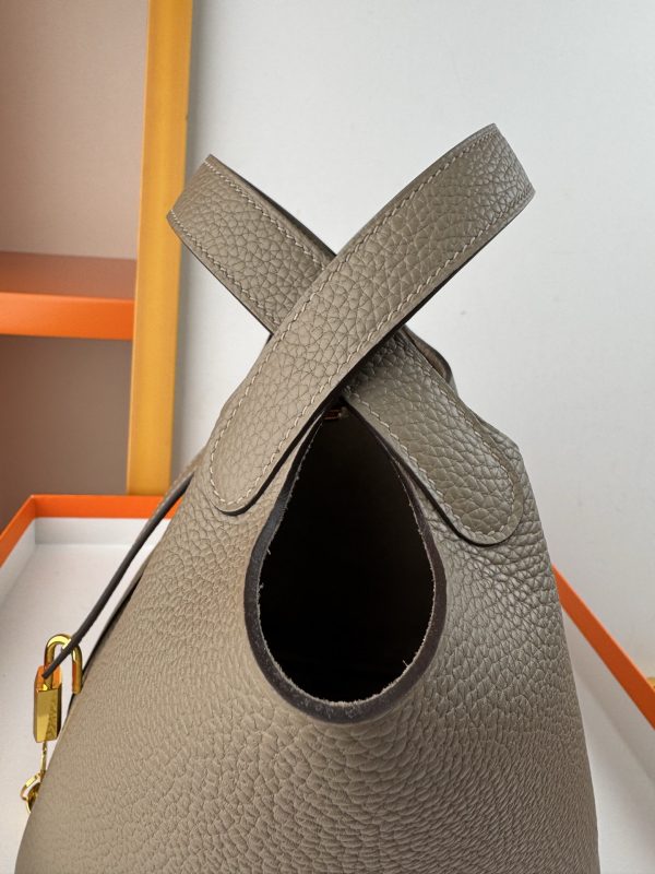 In stock✨Vegetable basket Asphalt gray  Tc leather vegetable basket 18cm hand-sewn wax thread🧵 - Image 3