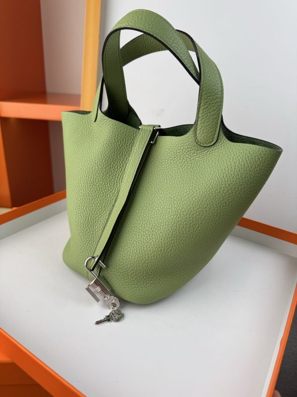 In stock✨Vegetable basket Avocado  Tc leather vegetable basket 18cm hand-sewn wax thread🧵 - Image 7