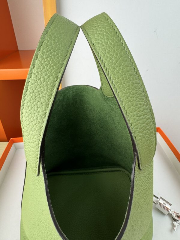 In stock✨Vegetable basket Avocado  Tc leather vegetable basket 18cm hand-sewn wax thread🧵 - Image 2
